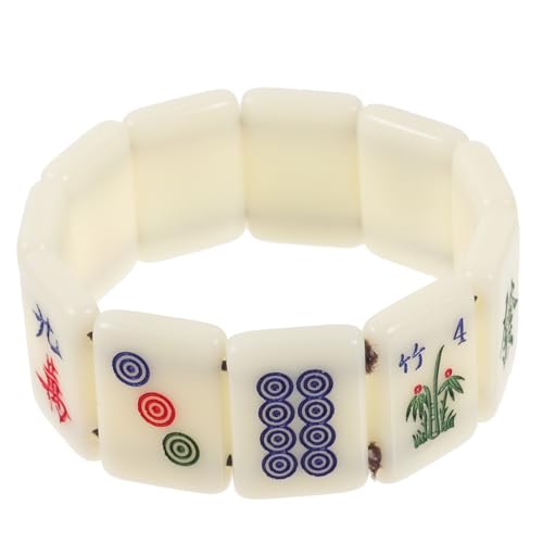 KOMBIUDA Elastisches Mahjong Armband Kreatives Glücksarmband für Damen Dehnbares Handgelenkschmuck Schönes Geschenk für Hochzeit Geburtstag Alltag und Valentinstag von KOMBIUDA