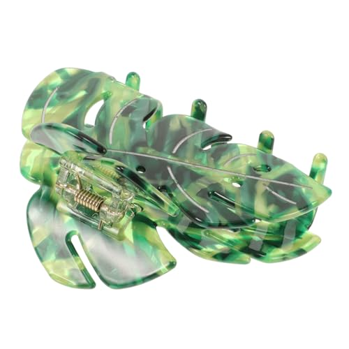 KOMBIUDA Elegante Acetat Haarklammer Blattform Haarkralle für Damen Modisches Haaraccessoire Robust Flexibel Leicht für Stilvolles Haarstyling bei Jedem Anlass in Waldgrün von KOMBIUDA
