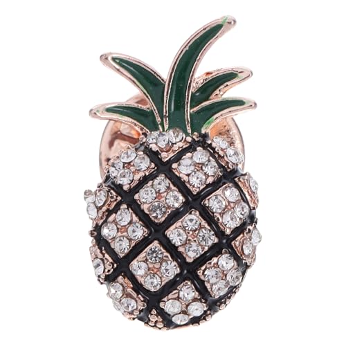 KOMBIUDA Elegante Brosche Ananas Form mit Zirkonia Besetzt Langlebiger Anstecker Modisches Accessoire für Damen und Herren Vielseitig Kombinierbar zu Formeller Kleidung und Freizeitoutfits von KOMBIUDA