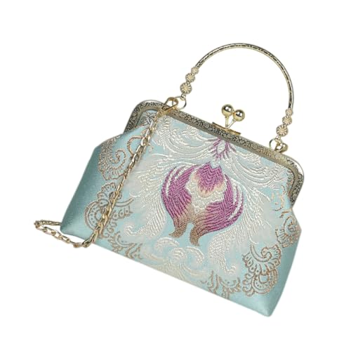 KOMBIUDA Elegante Chinesische Cheongsam handtasche aus Hochwertigem Kleine Retro schultertasche für Damen Modische Abendtasche Geeignet für Alltag Party Shopping Stilvolle Trachtentasche von KOMBIUDA