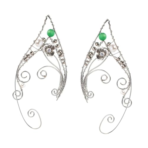 KOMBIUDA Elegante Ear Ohrklammern Damen Ohrschmuck Handgefertigt Vintage Elfen Ohrmanschetten Kostüm Zubehör für Cosplay Party Alltag von KOMBIUDA
