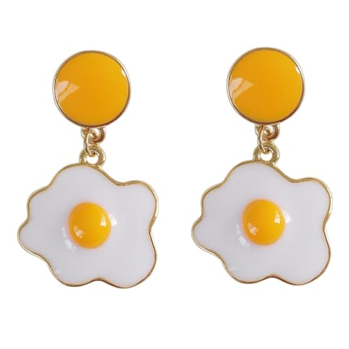 KOMBIUDA Elegante Perlenohrringe Damen Ohrhänger Kreatives Spiegelei design Modische Ohrdangler Für Alltag Party Geschenk von KOMBIUDA