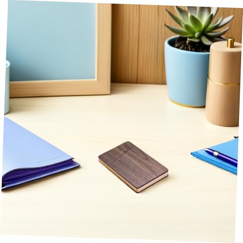 KOMBIUDA Elegante Visitenkartenbox aus Walnussholz Schlankes Tragbares Design Große Kapazität Robustes Material als Business Geschenk für Männer und Frauen von KOMBIUDA