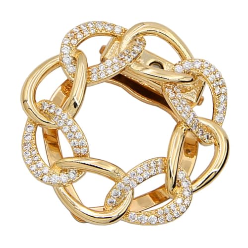 KOMBIUDA Eleganter Schalring Goldfarbener Seidenschal Clip Vielseitiger Kleidungsclip für Shirts Hüte und Seidenschals Modischer Halter für Damen Hochwertige Kleidung Dekoration für von KOMBIUDA