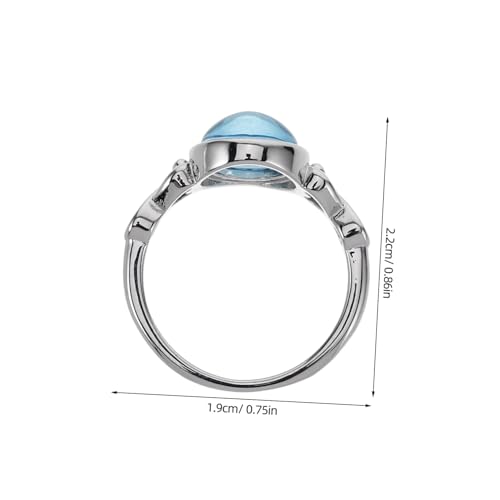 KOMBIUDA Eleganter Vintage Mondring mit Blauem Glasplanet Kupferfassung Modischer Damenring Vielseitig für Hochzeit Verlobung Neujahr Stilvolles Schmuckaccessoire von KOMBIUDA