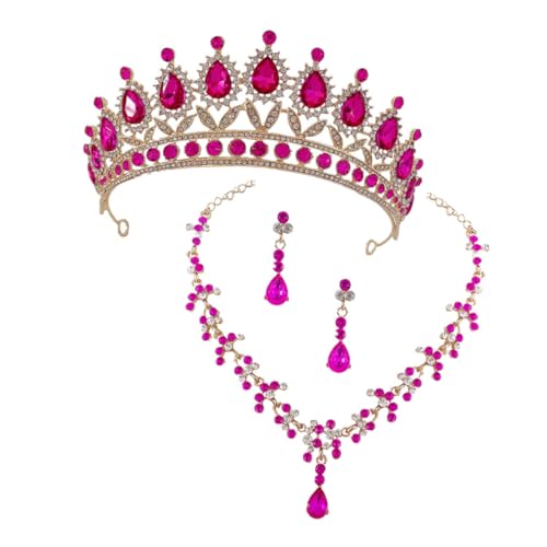 KOMBIUDA Elegantes Brautschmuckset Damen mit Kristallkrone Halskette und Ohrringen Vintage Stil Geeignet für Hochzeit Party Geburtstag und Festliche Anlässe Fein Verarbeitet Geschenkidee von KOMBIUDA