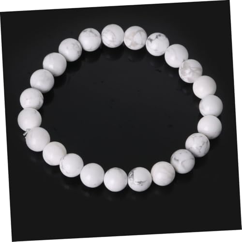 KOMBIUDA Elegantes Weißer Türkis Perlen Armband Verschleißfestes Schmuckzubehör Feines Freundschaftsarmband Leichtes Tragbares Damen Herren Schmuckstück von KOMBIUDA