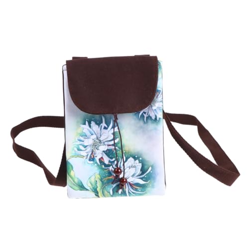 KOMBIUDA Ethnische Umhängetasche Damen Canvas Schultertasche mit Knopfverschluss Strapazierfähige Handytasche und Geldbeutel in Modischem Druck Leichte Kleine Stoffbörse für Teenager und von KOMBIUDA
