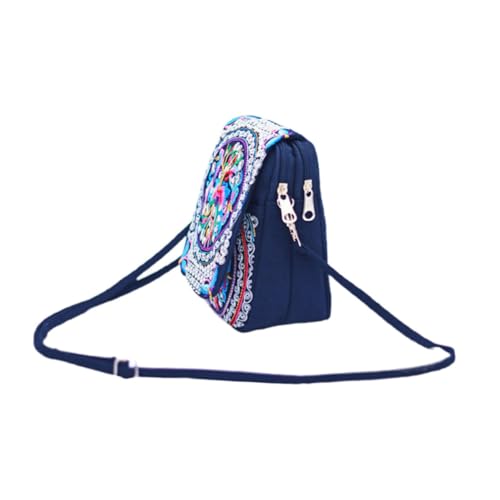 KOMBIUDA Ethnische Umhängetasche Damen Mini Crossbody Tasche Leichtgewichtige Stickerei Handytasche mit Doppelklappe für Alltag Shopping Reisen Camping von KOMBIUDA