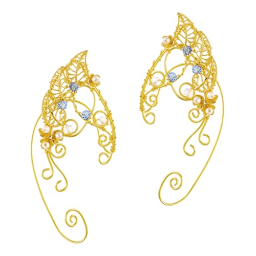 KOMBIUDA Fairy Ear Ohrmanschetten Damen Elfenohren Schmuck Leichtes Legierungsmaterial Stilvolle Ohrclips für Frauen Mädchen Alltag Party von KOMBIUDA