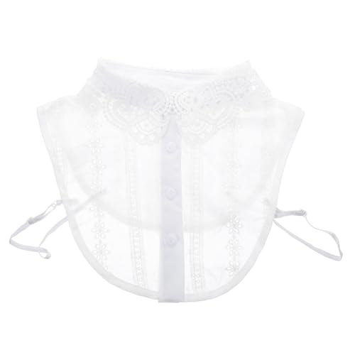 KOMBIUDA Falscher Kragen Damen Spitzenbluse Weißer Spitzenkragen Halbkragen Einsatz Leichter Waschbarer Blusenkragen für Damen Eleganter Kleidungsakzent Passend für Blusen und Tuniken von KOMBIUDA