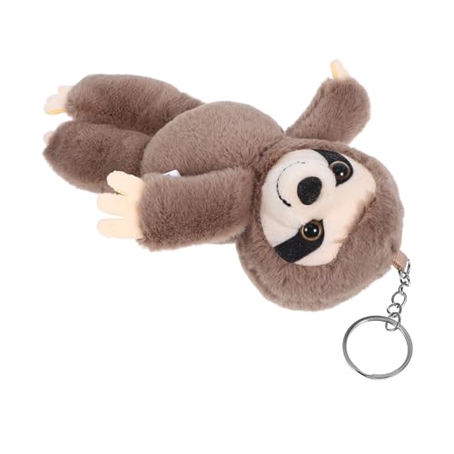 KOMBIUDA Faultier Schlüsselanhänger Karikatur Faultierschmuck Faultier Puppe Ornamente Hamster Zappeln Faultier Stofftier Ausgestopft Mini-kuscheltiere Masse Tasche Grey Plüsch von KOMBIUDA