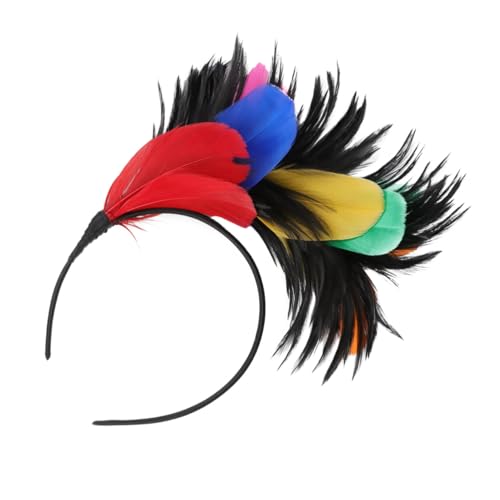 KOMBIUDA Federn Fascinator Haarreif Halloween Kostüm Haar Clasp Haarschmuck für Karneval Maskerade und Teeparty Langlebig und Auffällig Unisex Zubehör von KOMBIUDA