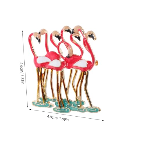 KOMBIUDA Flamingo Brosche Damen Kreative Anstecknadel Modische Party Schmuck für Kleidung Taschen und Mäntel Leichte Metalllegierung Farbig Lackiert Eleganter Brustschmuck für Festliche von KOMBIUDA