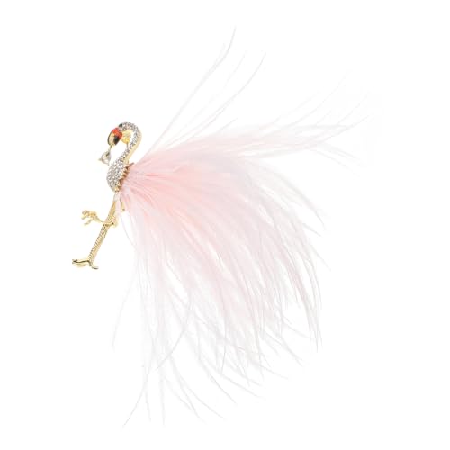 KOMBIUDA Flamingo Brosche Pin mit Strassverzierung Tierbrosche für Damen Dekorative Anstecknadel für Kleidung Schals Hüte Elegantes Accessoire für Alltag und Besondere Anlässe von KOMBIUDA