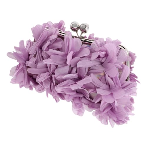 KOMBIUDA Blumenhandtasche Für Damen Mit Kussverschluss Geldbörse Blumentasche Für Hochzeiten Umhängetasche Mit Kette Elegant Für Abschlussball Und Party von KOMBIUDA