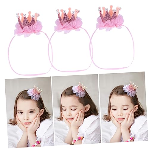 KOMBIUDA Haarband Für Mädchen Elastisches Stirnband Mit Krone Kopfbedeckung Für Kleinkinder Haarschmuck Für Haarreif Für Kleinkind von KOMBIUDA
