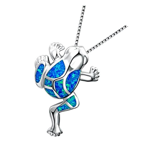 KOMBIUDA Frosch Anhänger Halskette Damen Silber Kette Modeschmuck Langlebiges Material Design Alltag Party Muttertag von KOMBIUDA