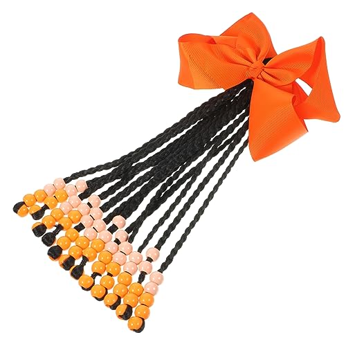 KOMBIUDA Bow Braid Ponytail Perücke Mit Großer Schleife Und Perlen Geflochtene Pferdeschwanzverlängerung Für Und Teenager Für Partys Und Alltag von KOMBIUDA
