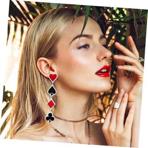 KOMBIUDA Geometrische Poker ohrringe Damen Baumelnde Spielkarten Ohrhänger Kreatives Design für Party Alltag Geschenk Schmuck von KOMBIUDA