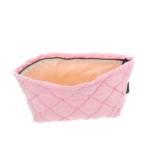 KOMBIUDA Gesteppte Make-up Tasche mit Besticktem Muster Kompakte Leichte Kosmetiktasche für Reisen und Alltag Pflegeleichtes Polyester Abriebfestes Design Stilvoller Organizer für Damen von KOMBIUDA