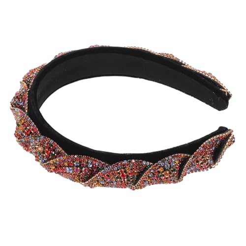KOMBIUDA Glamouröses Breites Samt-haarband mit Funkelnden Strass-Elementen Bequemer Schmuck für Damen Stilvolles Stirnband für Festliche Anlässe und Party-looks von KOMBIUDA