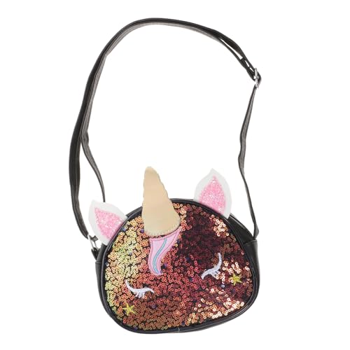 KOMBIUDA Glitzernde Einhorn Umhängetasche für Mädchen Verstellbare Schultergurte Pu Kunststoff Langlebig Süßes Design für Mädchen Jeden Alters von KOMBIUDA