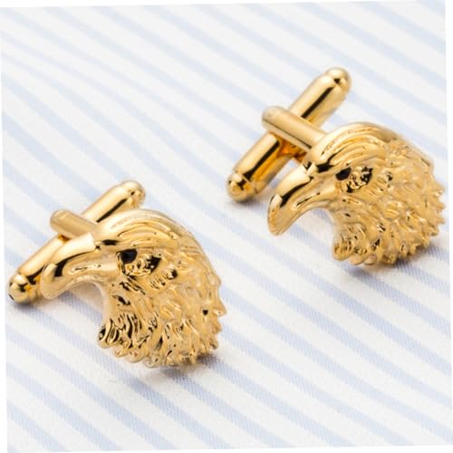 KOMBIUDA Goldene Manschettenknöpfe Herren Metall Adlerkopf Design Tuxedo Hemd Schmuck Elegante Anzug Accessoires für Business Hochzeit von KOMBIUDA