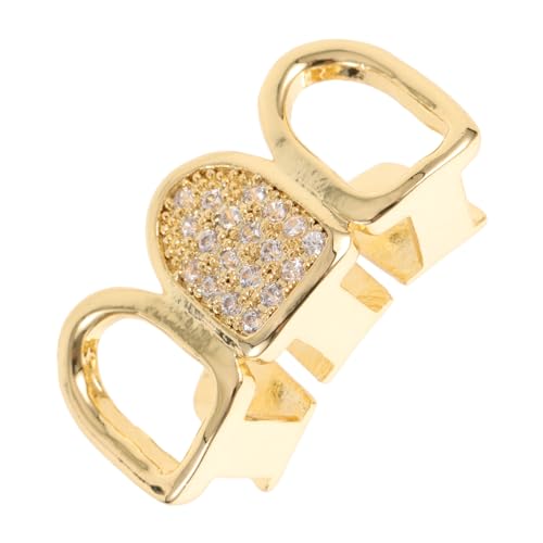 KOMBIUDA Goldene Zahnschmuck Grills für Männer und Frauen Stilvolles Hip Hop Schmuckset für Partys Konzerte und Modenschauen Langlebiges und Auffälliges Design Einzigartigem Hohlmuster von KOMBIUDA