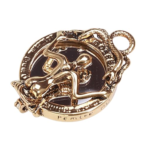 KOMBIUDA Goldfarbene Brosche Damen Skelett Design Spiegel Optik Modische Legierungs Anstecknadel für Kostüm und Alltag Vielseitiges Schmuckaccessoire für Damen und Herren Leicht und von KOMBIUDA