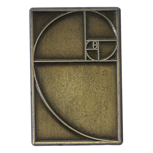 KOMBIUDA Goldfarbene Form Brosche Goldenes Verhältnis Spirale Design Anstecknadel Für Mathematikliebhaber Lehrer Stilvolles Schulzubehör Handgefertigt von KOMBIUDA