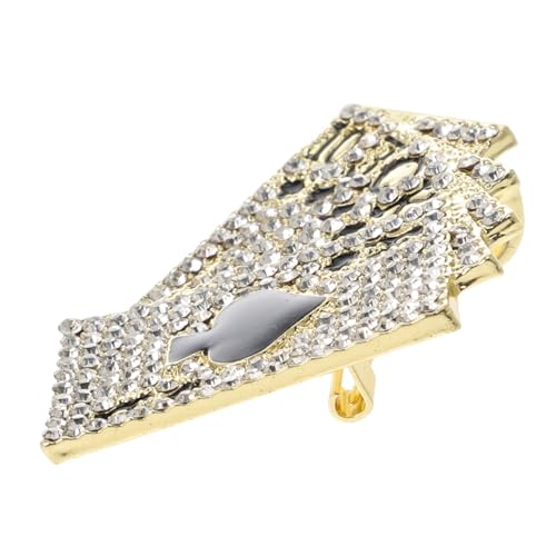 KOMBIUDA Goldfarbener Hip hop Brustanhänger mit Pokerkarten motiv Dekorative Brosche für Anzug Herren und Damen Modischer Kleidungsschmuck Leichter Eleganter Anstecker für Vielseitige von KOMBIUDA