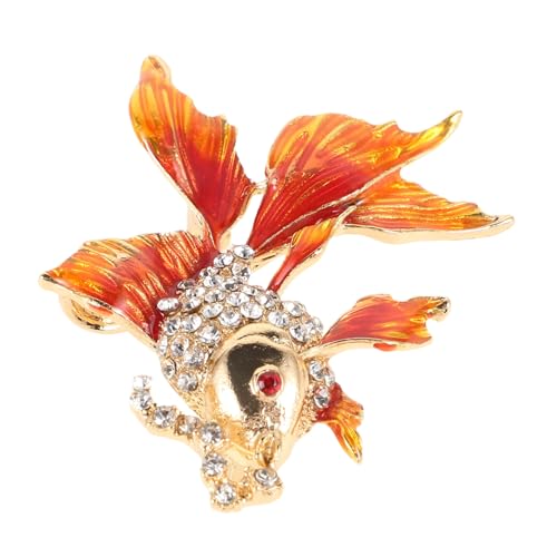 KOMBIUDA Goldfisch Brosche Anstecknadel mit Strass Dekorative Schmuckbrosche für Damen Kleidung Stabiler Halter für Schal Pullover Kleid und Mantel Wiederverwendbar und Langlebig KOMBIUDA Goldfisch Brosche Anstecknadel mit Strass Dekorative Schmuckbrosche für Damen Kleidung Stabiler Halter für Schal Pullover Kleid und Mantel Wiederverwendbar und Langlebig von KOMBIUDA