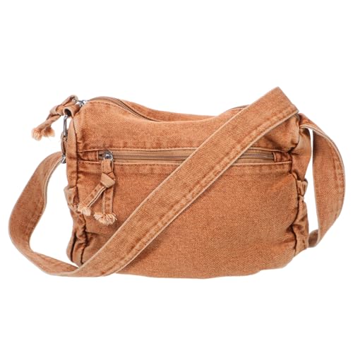 KOMBIUDA Große Damen Canvas Umhängetasche Denim Crossbody Bag mit Mehreren Fächern Geräumige Jean Tasche für Alltag Reise Praktische Schultertasche mit Sicherem Multi-pocket-design von KOMBIUDA