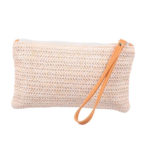 KOMBIUDA Große Damen Strandtasche aus Geflochtenem Stroh Handgefertigte Sommer Handtasche mit Henkel Leichter Phone Handbag für Strand Urlaub und Alltag Stilvoll und Langlebig von KOMBIUDA