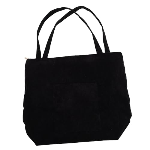 KOMBIUDA Große Damen Tote Bag aus Cord Geräumige Schultertasche mit Vielseitigem Design Modische Handtasche für Freizeit Shopping und Strand Praktisch Tragbar als Hand und Umhängetasche von KOMBIUDA