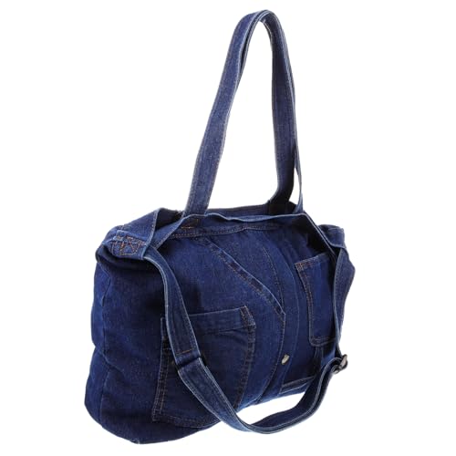 KOMBIUDA Große Denim Canvas Tasche Damen Wasserabweisend Vielseitige Umhängetasche für Alltag Shopping Reisen Verstellbarer Tragegurt Retro Stil Geräumig und KOMBIUDA Große Denim Canvas Tasche Damen Wasserabweisend Vielseitige Umhängetasche für Alltag Shopping Reisen Verstellbarer Tragegurt Retro Stil Geräumig und von KOMBIUDA
