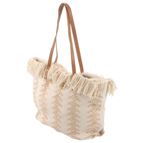 KOMBIUDA Große Kapazität Damen Schultertasche mit Modischem Tassel Design Gewebte Umhängetasche aus Hochwertigem Material Vielseitige Tote Bag für Alltag und Freizeit Trendige Beuteltasche von KOMBIUDA