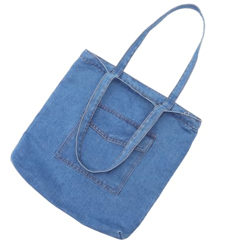 KOMBIUDA Große Kapazität Denim Schultertasche Damen Lässige Handtasche Umhängetasche Leicht Robust Vielseitig für Alltag Arbeit Einkauf Reise von KOMBIUDA