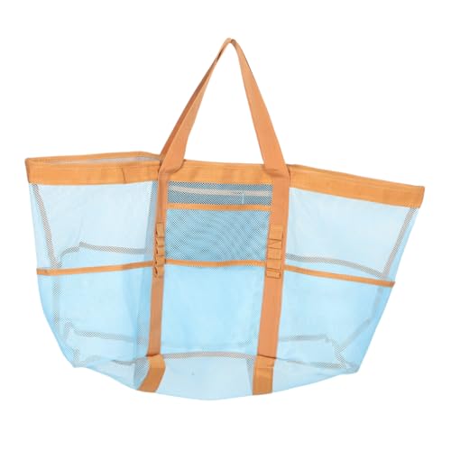 KOMBIUDA Große Mesh-Strandtasche mit Separatem Make-up-Fach und Sandabweisend Handlich Tragbar für Schwimmbekleidung Handtücher und Reisebedarf für Sommer und Familienausflüge von KOMBIUDA