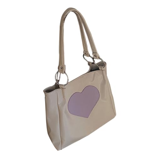 KOMBIUDA Große PU Schultertasche Damen Tote Handtasche mit Großer Kapazität Einfacher Studententasche Alltagstasche für Frauen Mädchen Büro und Freizeit von KOMBIUDA