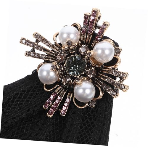 KOMBIUDA Große Schleifenbrosche Damen mit Imitationsperlen Spitzen schleifen anstecknadel Eleganter Broschen pin für Blusen Kleider Vielseitiges Party Alltagszubehör von KOMBIUDA