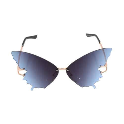 KOMBIUDA Große Sonnenbrille Damen Herren Modischer Großer Rahmen Farbverlauf Blau Stylisches Party Accessoire Uv Schutz Unisex Trendige Brille von KOMBIUDA