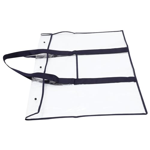 KOMBIUDA Große Transparente PVC Aufbewahrungstasche mit Druckknopf Strapazierfähige Dokumenten Malpapiertasche mit Schulterriemen Vielseitig für Zeichenbretter Kleidung für Schüler und von KOMBIUDA