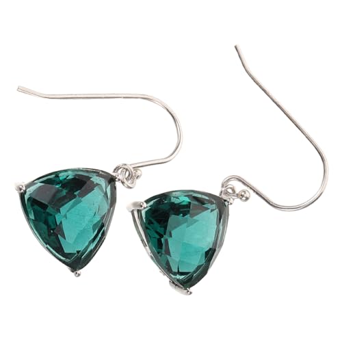 KOMBIUDA Grüne Dreieckige Ohrringe Geometrischer Tropfenohrring Für Damen Minimalistische Lange Ohrhänger Aus Glas von KOMBIUDA