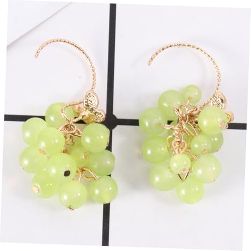 KOMBIUDA Grüne Trauben Ohrhaken Ohrschmuck Leichtes Langlebiges Ohrpendant Damen Fruchtförmige Ohrringe mit Kreativem Design Modisch und Auffällig Zufälliger Stil von KOMBIUDA