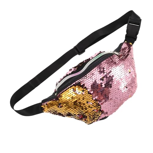 KOMBIUDA Schimmernde Gürteltasche Mit Pailletten Für Mädchen Verstellbare Damen-Tasche Glitzer-meerjungfrau-Accessoire Strapazierfähige Materialien Für Sport Und Alltag von KOMBIUDA
