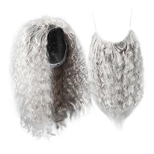 KOMBIUDA Halloween Cosplay Zauberer Perücke Set Atmungsaktiv Leicht Für Kostümparty Karneval von KOMBIUDA