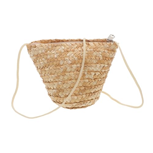 KOMBIUDA Handgefertigte Strohtasche Damen Mini Bag aus Rattan Vielseitige Umhängetasche mit Geräumigem Innenfach Leichter Sommer Crossbody für Alltag Reisen Strand und Shopping von KOMBIUDA