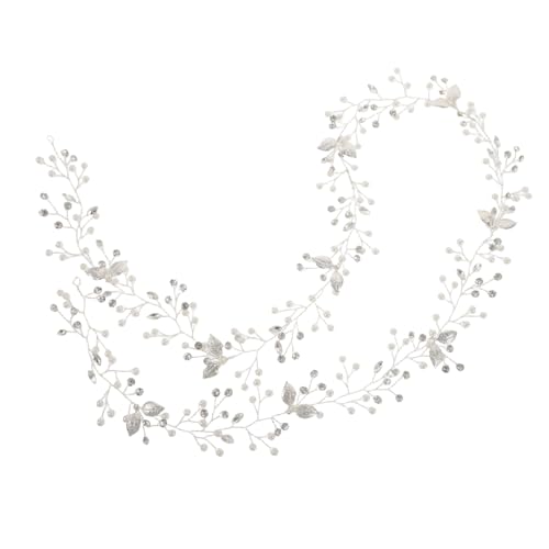 KOMBIUDA Handgefertigtes Braut-haaraccessoire Silber mit Perlen und Blumen Flexibles Draht-haarschmuck für Hochzeit und Besondere Anlässe Eleganter Boho-blumenkranz für Braut und KOMBIUDA Handgefertigtes Braut-haaraccessoire Silber mit Perlen und Blumen Flexibles Draht-haarschmuck für Hochzeit und Besondere Anlässe Eleganter Boho-blumenkranz für Braut und von KOMBIUDA